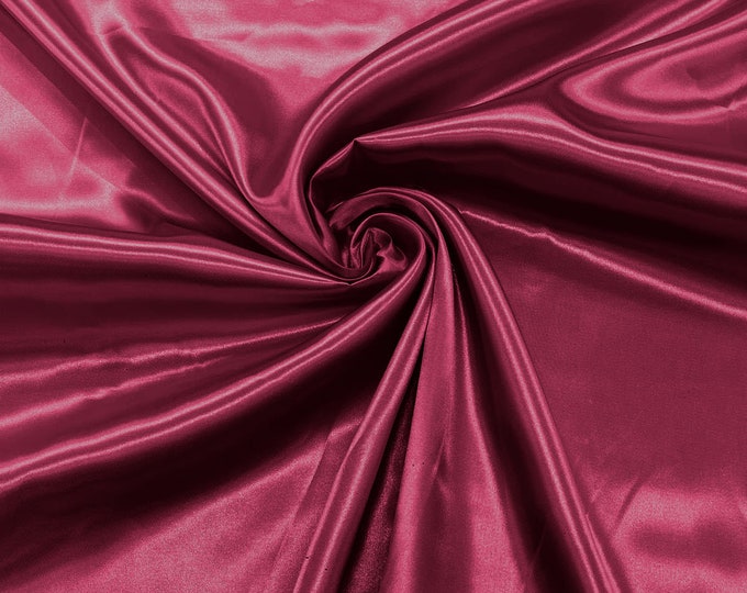 Magenta Shiny Charmeuse Satin Fabric for Wedding Dress/Crafts Costumes/58” Wide /Silky Satin
