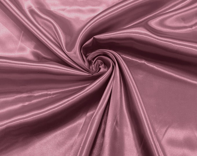 Dark Mauve - Shiny Charmeuse Satin Fabric for Wedding Dress/Crafts Costumes/58” Wide /Silky Satin