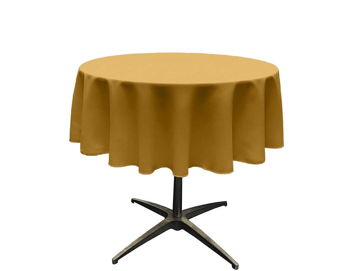 Sungold - Solid Round Polyester Poplin Tablecloth Seamless.