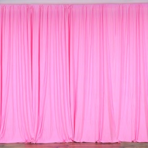 Bright Pink SEAMLESS Backdrop Drape Panel, All Sizes Available in Polyester Poplin, Party Supplies Curtains.