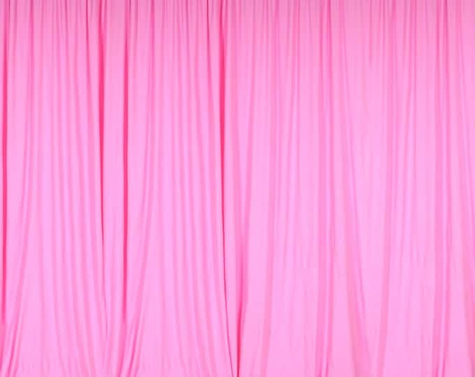 Bright Pink SEAMLESS Backdrop Drape Panel, All Sizes Available in Polyester Poplin, Party Supplies Curtains.