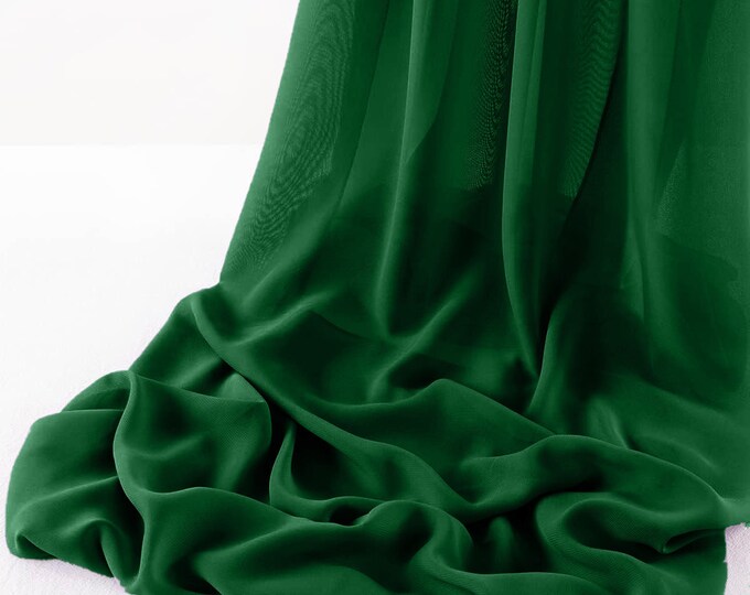 Hunter Green - Wool Dobby Chiffon Sheer Table Runner for Wedding, Decorations for Birthday Parties, Banquets, Engagements.