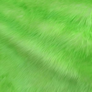Cotton Candy Design Shaggy Faux Fun Fur- 2 Tone Super Soft Fur. Sold By Yard Green/Off White main image 1