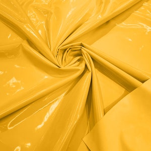 Spandex Shiny Vinyl Fabric (Latex Stretch) - Sold By The Yard - Yellow