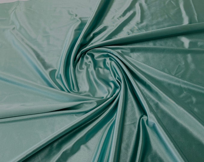 Sea Foam Deluxe Shiny Polyester Spandex Fabric Stretch 58" Wide Sold by The Yard.