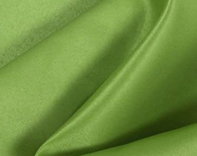 Dark Lime Matte Satin (Peau de Soie) Duchess Fabric Bridesmaid Dress 58"-60" Wide Sold By The Yard.