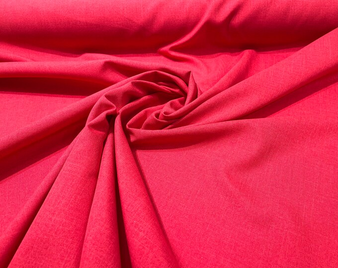 Red Two-Tone Melange Poplin 58” Wide/ Polyester Poplin Fabric.