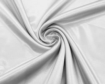 Tela de satén crepé blanco con reverso de 58" de ancho / Para novias / Fiestas de graduación / Camisones / Bodas.