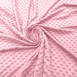 Hellrosa Polka Dot Minky Stoff Meterware | Super Weicher Minkee Stoff | 58 &#39;&#39; breit | 2-Wege-Stretch Polka Dot Minky Stoff.
