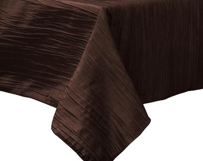 Blown Rectangular Light Weight Accordion Design Crushed Taffeta Seamless Table Overlay