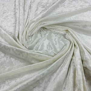 Elfenbein 60 &quot;breiter 90% Polyester 10 Prozent Spandex Stretch Crushed Samt-Stoff für Nähen von Kleidung Kostümen Handwerk, verkaufte Massenware.