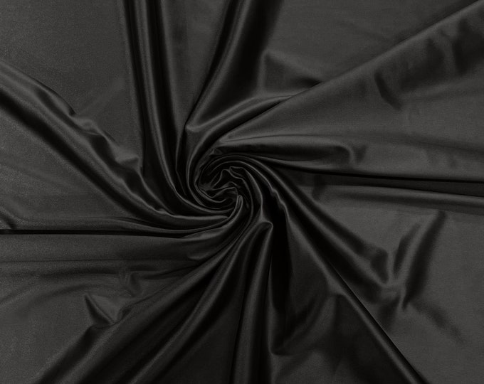 Charcoal Heavy Shiny Satin Stretch Spandex Fabric/58 Inches Wide/Prom/Wedding/Cosplays.