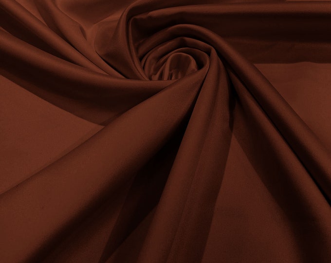 Medium Rust - Matte L'Amour Satin (Peau de Soie) Duchess Fabric Bridesmaid Dress 58"-60" Wide/Costume/wedding.