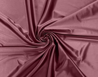 Mauve Deluxe Shiny Polyester Spandex Fabric Stretch 58" Wide Sold by The Yard.