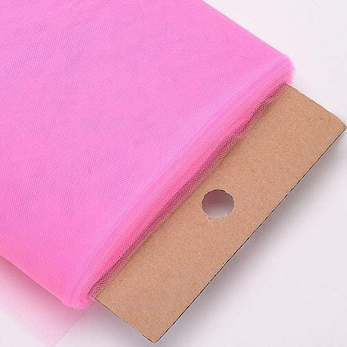 Hot Pink 54 Wide by 40 Yards Long (120 Feet) Polyester Tulle Fabric Bolt,  for Wedding and Decoration.