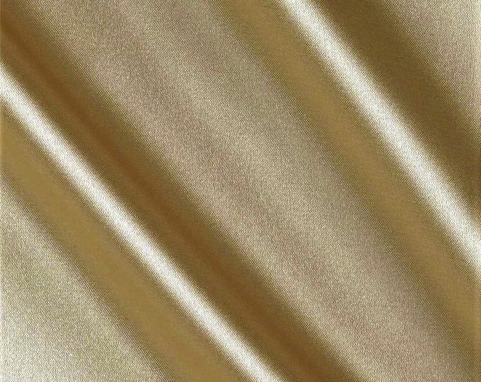 Khaki Heavy Shiny Bridal Satin Fabric for Wedding Dress, 60" inches wide sold by The Yard.