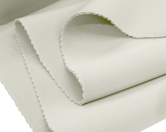 Ivory Neoprene Scuba Super Techno Fabric-2mm Thick-Solid Colors Collection-Sold by the Yard.