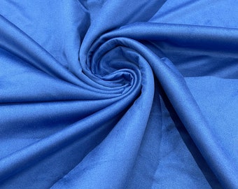 Tessuto per costumi cosplay in spandex di poliestere elasticizzato in finta pelle scamosciata blu royal, largo 58 pollici