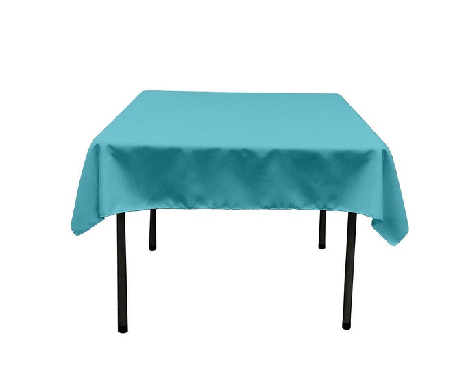 Tiff Blue Square Polyester Poplin Table Overlay - Diamond. Choose Size Below