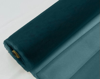 Teal - Bridal Mesh Tulle Netting Fabric / Sheer Mesh /58" Wide / Sold by the Yard