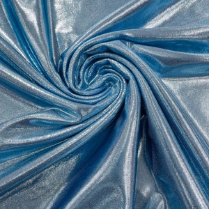 Light Blue Foggy Foil All Over Foil Metallic Nylon Spandex 4 Way Stretch/58 Inches Wide/Coastplay/