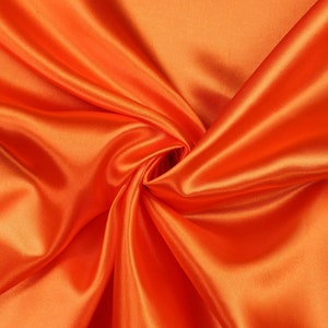 Oranje Charmeuse Bridal Solid Satin Fabric voor trouwjurk Mode Ambachten Kostuums Decoraties Zijdeachtig Satijn 58" Breed Verkocht op maat gesneden