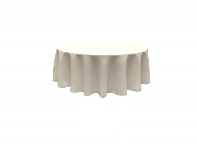 Dark Ivory - Solid Round Polyester Poplin Tablecloth Seamless.