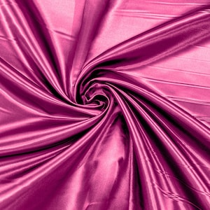 Fuchsia Heavy Shiny Bridal Satin Fabric for Wedding Dress, 60&quot; inches wide sold by The Yard. New Colors