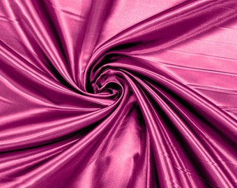 Fuchsia Heavy Shiny Bridal Satin Fabric for Wedding Dress, 60" inches wide sold by The Yard. New Colors