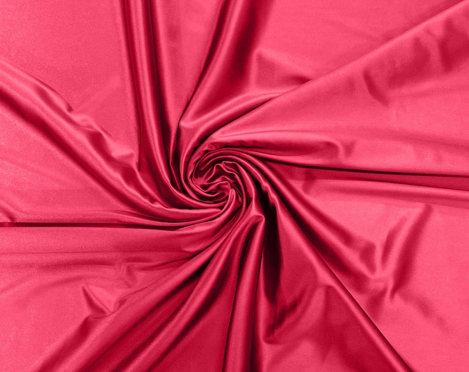 Neon Pink Heavy Shiny Satin Stretch Spandex Fabric/58 Inches Wide/Prom/Wedding/Cosplays.