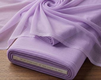 Orchid Power Mesh Fabric Stretch Nylon Spandex Sheer Mesh Fabric 60 Inch Wide Soft Tulle Fabric by the Yard for Dress Lingerie