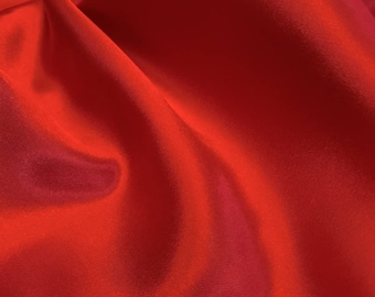 Red Bridal Charmeuse Satin Shiny Fabric, 58" Wide- Sold by The Yard