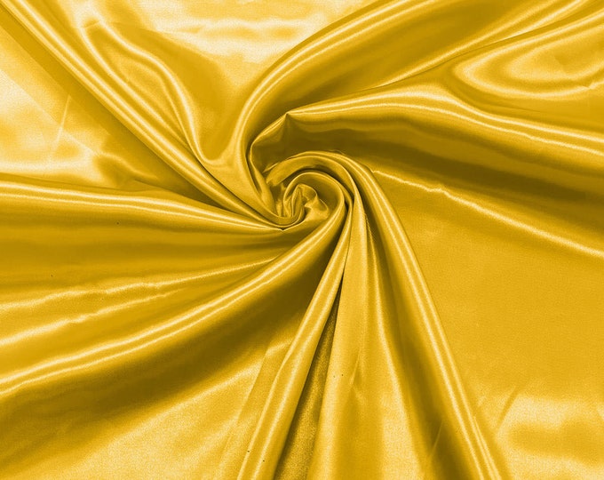 Yellow Shiny Charmeuse Satin Fabric for Wedding Dress/Crafts Costumes/58” Wide /Silky Satin