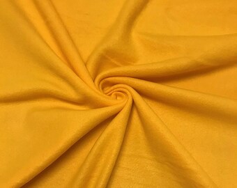 Mango Yellow Solid Polar Fleece Fabric Anti-Pill 58" Wide Sold by The Yard.