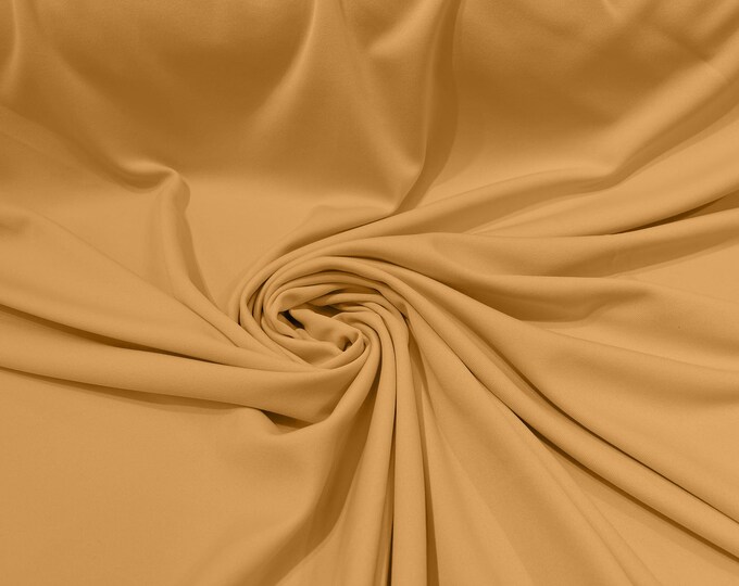 Gold 59/60" Wide 100% Polyester Wrinkle Free Stretch Double Knit Scuba Fabric/cosplay/costumes.