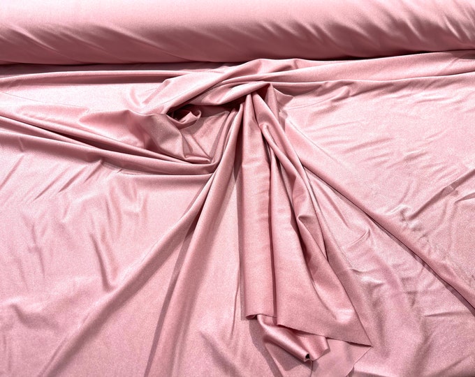Dusty pink Shiny Milliskin Nylon Spandex Fabric 4 Way Stretch 58" Wide Sold by The Yard