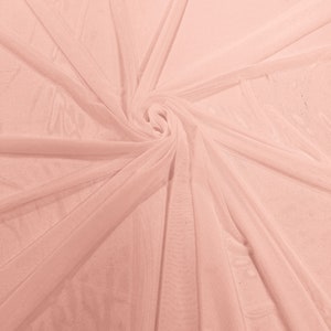 Blush 58/60&quot; Wide Solid Stretch Power Mesh Fabric Spandex/ Sheer See-Though/Sold By The Yard. New Colors