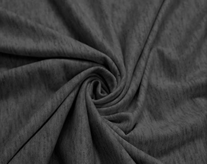 Heather Gray 58/60" Wide  Cotton Jersey Spandex Knit Blend 95% Cotton 5 percent Spandex/Stretch Fabric/Costume