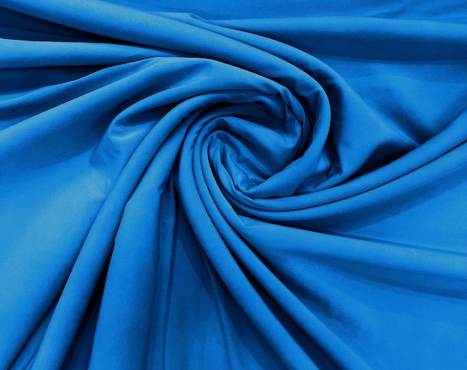 Turquoise 58" Wide ITY Fabric Polyester Knit Jersey 2 Way  Stretch Spandex Sold By The Yard.