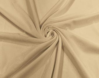 Champagne Stretch Velvet Fabric 58" Wide| Apparel Costumes, Sold By The Yard