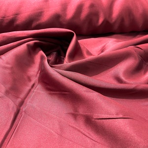 Burgundy 58&quot; Poly Mikado Taffeta Fabric, Classic, Sold By The Yard.