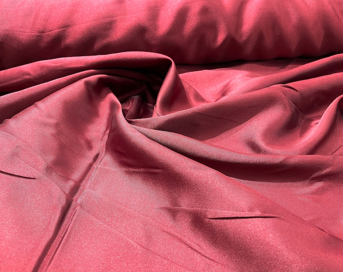 Burgundy 58" Poly Mikado Taffeta Fabric, Classic, Sold By The Yard.