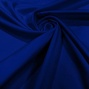 Dark Royal Blue Matte Stretch Lamour Satin Fabric 58" Wide/Sold By The Yard. New Colors