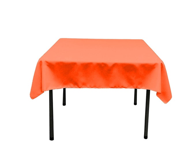 Neon Orange Square Polyester Poplin Table Overlay - Diamond. Choose Size Below