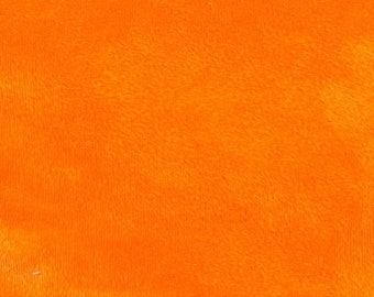 Orange Minky Smooth Soft Solid Plush Faux Fake Fur Fabric Polyester- Sold by the yard.