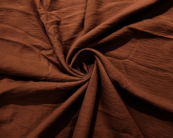 Rust Air Flow Polyester Fabric for Dresses, 2 way stretch, Tops, Bottoms, Shawl, Scarf, Costumes, Crafts.