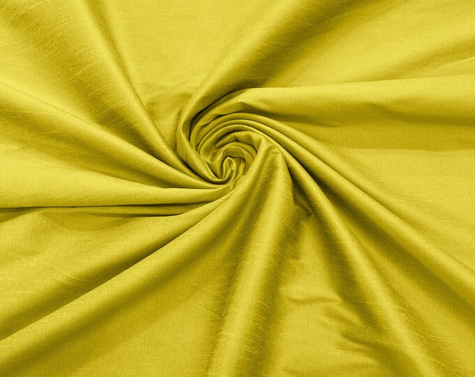 Canary Yellow Polyester Dupioni Faux Silk Fabric/ 55” Wide/Wedding Fabric/Home Decor.
