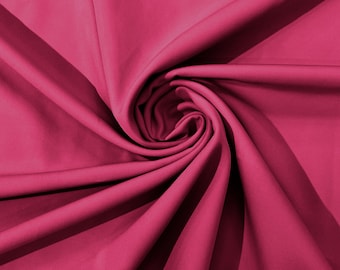 Fuchsia Dull 4 Way Stretch Crepe Fabric/Medium Crepe-Bridal Fabric/Apparel Fabric/Polyester Crepe-Spandex/
