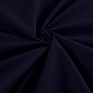 Navy Blue - 58-59&quot; Wide Premium Light Weight Poly Cotton Blend Broadcloth Fabric Sold By The Yard.