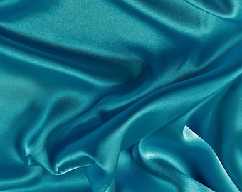 Turquoise Light Weight Charmeuse Satin Fabric for Wedding Dress 60" inches wide sold by The Yard.